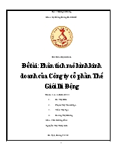 Đề tài Phân tích mô hình kinh doanh của Công ty cổ phần Thế Giới Di Động
