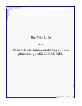 Đề tài Phân tích môi trường marketing của sản phẩm dầu gội đầu Clear Men