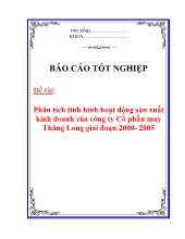 Đề tài Phân tích tình hình hoạt động sản xuất kinh doanh tại công ty Cổ phần may Thăng Long giai đoạn 2000 - 2005