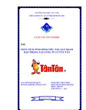 Đề tài Phân tích tình hình tiêu thụ sản phẩm đậu phộng tại công ty CP Tân Tân
