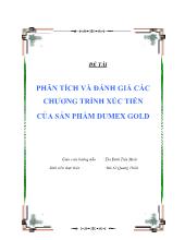 Đề tài Phân tích và đánh giácác chương trình xúc tiến của sản phẩm dumex gold