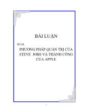 Đề tài Phương pháp quản trị của steve jobs và thành công của apple
