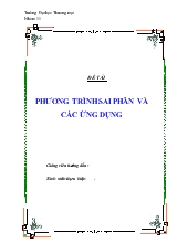 Đề tài Phương trình sai phân và các ứng dụng
