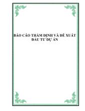 Đề tài Thẩm định và đề xuất đầu tư dự án