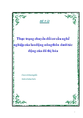 Đề tài Thực trạng chuyển đổi cơ cấu nghề nghiệp của lao động nông thôn dưới tác động của đô thị hóa