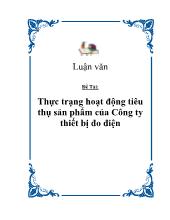 Đề tài Thực trạng hoạt động tiêu thụ sản phẩm của Công ty thiết bị đo điện