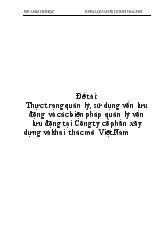 Đề tài Thực trạng quản lý, sử dụng vốn lưu động và các biện pháp quản lý vốn lưu động tại Công ty cổ phần xây dựng và khai thác mỏ Việt Nam