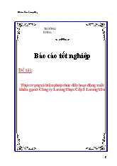 Đề tài Thực trạng và biện pháp thúc đẩy hoạt động xuất khẩu gạo ở công ty lương thực cấp I Lương Yên