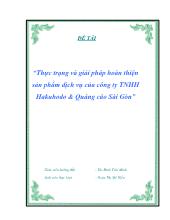Đề tài Thực trạng và giải pháp hoàn thiện sản phẩm dịch vụ của công ty TNHH Hakuhodo và Quảng cáo Sài Gòn