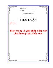 Đề tài Thực trạng và giải pháp nâng cao chất lượng xuất khẩu tôm