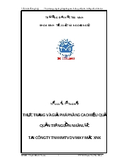 Đề tài Thực trạng và giải pháp nâng cao hiệu quả quản trị nguồn nhân lực tại công ty TNHH mtv dv may mặc xuất nhập khẩu Phương Trang