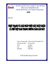 Đề tài Thực trạng và giải pháp thúc đẩy xuất khẩu cà phê Việt Nam trong những năm gần đây