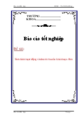 Đề tài Tình hình họat động và doanh thu của khách sạn Rex