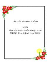Đề tài Tình hình nhập siêu tại Việt Nam những tháng đầu năm 2008