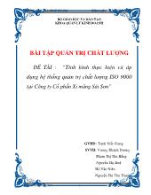 Đề tài Tình hình thực hiện và áp dụng hệ thống quản trịchất lượng ISO 9000 tại Công ty Cổphần Xi măng Sài Sơn