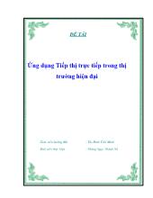 Đề tài Ứng dụng Tiếp thịtrực tiếp trong thị trường hiện đại