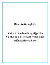 Đề tài Vai trò của doanh nghiệp vừa và nhỏ của Việt Nam trong phát triển kinh tế xã hội