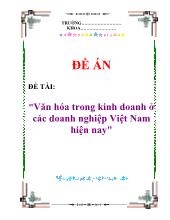 Đề tài Văn hóa trong kinh doanh tại các doanh nghiệp Việt Nam hiện nay
