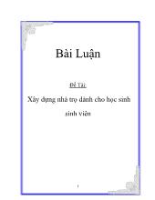 Đề tài Xây dựng nhà trọ dành cho học sinh sinh viên
