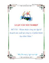 Hoàn thiện công tác lập kế hoạch sản xuất ở công ty cổ phần bánh kẹo Hải Châu