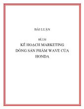 Kế hoạch Marketing dòng sản phẩm Wave của Honda