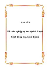 Kế toán nghiệp vụ xác định kết quả hoạt động sản xuất, kinh doanh