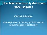 Khái niệm quản lý chất lượng - Phân tích các nguyên tắc quản lý chất lượng