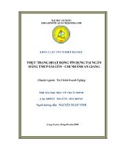 Khóa luận Thực trạng hoạt động tín dụng tại ngân hàng thương mại cổ phần Sài Gòn – Chi nhánh An Giang