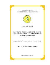 Khóa luận Xây dựng chiến lược kinh doanh cho nhà máy xay xát Tân Mỹ Hưng giai đoạn 2006 - 2010