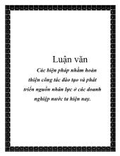 Luận văn Các biện pháp nhằm hoàn thiện công tác đào tạo và phát triển nguồn nhân lực tại các doanh nghiệp nước ta hiện nay
