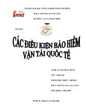 Luận văn Các điều kiện bảo hiểm vận tải quốc tế