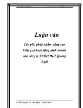 Luận văn Các giải pháp nhằm nâng cao hiệu quả hoạt động kinh doanh của công ty TNHH DLT Quảng Ngãi