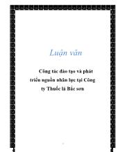 Luận văn Công tác đào tạo và phát triển nguồn nhân lực tại Công ty Thuốc lá Bắc sơn