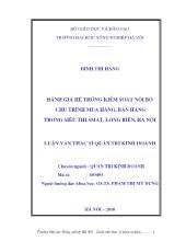 Luận văn Đánh giá hệ thống kiểm soát nội bộ chu trình mua hàng, bán hàng trong Siêu thị Smat, Long Biên, Hà Nội