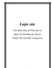 Luận văn Giải pháp nâng cao hiệu quả sử dụng vốn lưu động tại công ty TNHH vật liệu mới trương cao