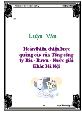 Luận văn Hoàn thiện chiến lược quảng cáo của Tổng công ty Bia - Rượu - Nước giải Khát Hà Nội