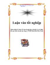 Luận văn Hoàn thiện tổ chức kế toán doanh thu, chi phí và xác định kết quả kinh doanh tại công ty TNHH kim khí màu xanh