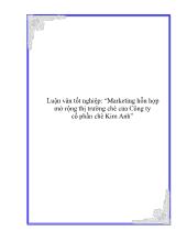 Luận văn Marketing hỗn hợp mở rộng thị trường chè ở Công ty cổ phần chè Kim Anh