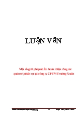 Luận văn Một số giải pháp nhằm hoàn thiện công tác quản trị nhân sự tại công ty cổ phần thương mại Trường Xuân
