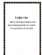 Luận văn Phân tích hoạt động sản xuất kinh doanh của công ty gạch ốp lát Hà Nội