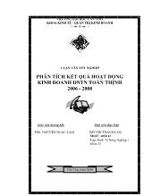 Luận văn Phân tích kết quả hoạt động kinh doanh doanh nghiệp tư nhân Toàn Thịnh 2006 - 2008