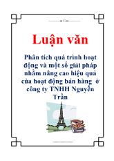 Luận văn Phân tích quá trình hoạt động và một số giải pháp nhằm nâng cao hiệu quả của hoạt động bán hàng ở công ty TNHH Nguyễn Trần