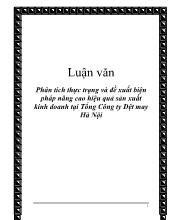 Luận văn Phân tích thực trạng và đề xuất biện pháp nâng cao hiệu quả sản xuất kinh doanh ở Tổng Công ty Dệt may Hà Nội