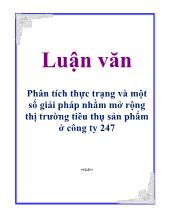 Luận văn Phân tích thực trạng và một số giải pháp nhằm mở rộng thị trường tiêu thụ sản phẩm ở công ty 247