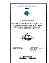 Luận văn Phân tích tình hình hoạt động cho vay tại phòng giao dịch ngân hàng chính sách xã hội huyện cờ đỏ thành phố Cần Thơ