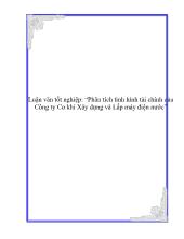 Luận văn Phân tích tình hình tài chính của Công ty Cơ khí Xây dựng và Lắp máy điện nước