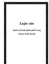 Luận văn Quản trị kênh phân phối trong công ty kinh doanh