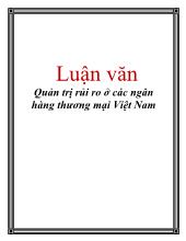 Luận văn Quản trị rủi ro tại các ngân hàng thương mại Việt Nam