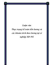 Luận văn Thực trạng kế toán tiền lương và các khoản trích theo lương tại xí nghiệp xây dựng 492