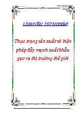 Luận văn Thực trạng sản xuất và biện pháp đẩy mạnh xuất khẩu gạo ra thị trường thế giới